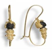 Orecchini in oro e bucchero